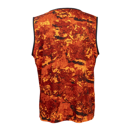Spika Ranger adult hunting vest in Biarri Blaze orange camo, back view