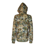Spika GO Classic women's hoodie in Biarri Camo, back view showing full camo pattern and hood