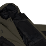 Spika Reign women's jacket in Olive Summit/Black opened to show the black inner lining