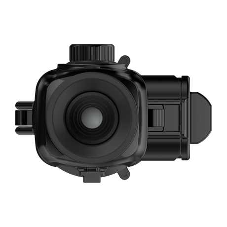 ThermTec Vidar-LRF 650L 2.0 thermal compact scope, rear end-on view of eyepiece and side module