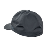 Spika GO Advance Flexfit Delta cap in Black, rear view with Spika lettering on the side