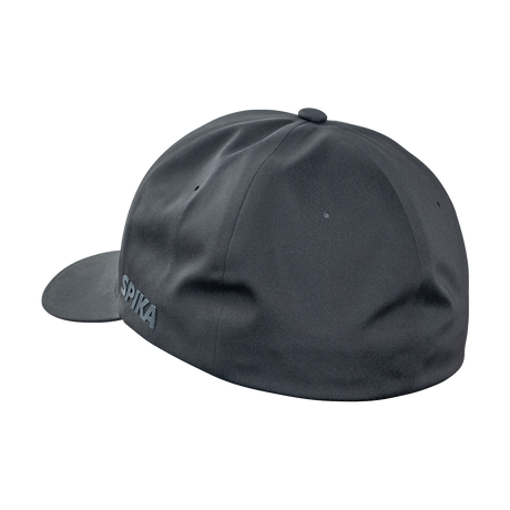 Spika GO Advance Flexfit Delta cap in Black, rear view with Spika lettering on the side