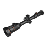 ThermTec Ares 360 2.0 thermal tube scope in black, three-quarter view from objective lens end