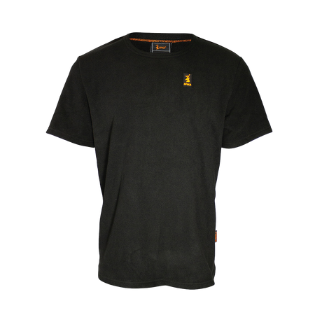 Spika kids black crew neck t-shirt with small Spika logo from the 5 Piece Box Pack, front view