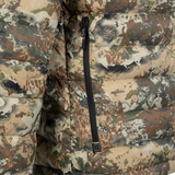 Spika Hideout men's puffer jacket in Biarri Camo, close-up of the zipped chest pocket