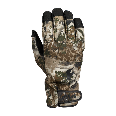 Spika Arctic men's Biarri Camo glove, back of hand view with black fingertips and wrist strap