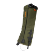 Spika Strike adult hunting gaiter in Olive, single gaiter with orange Spika logo and top strap