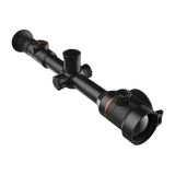 ThermTec Ares 650 2.0 thermal tube scope in black, elevated three-quarter view from eyepiece end
