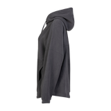 Spika Motion women's fleece hooded jumper in Onyx, side profile view showing the hood