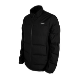 Spika GO Chase X men's black jacket, three-quarter view with quilted body and SPIKA chest badge