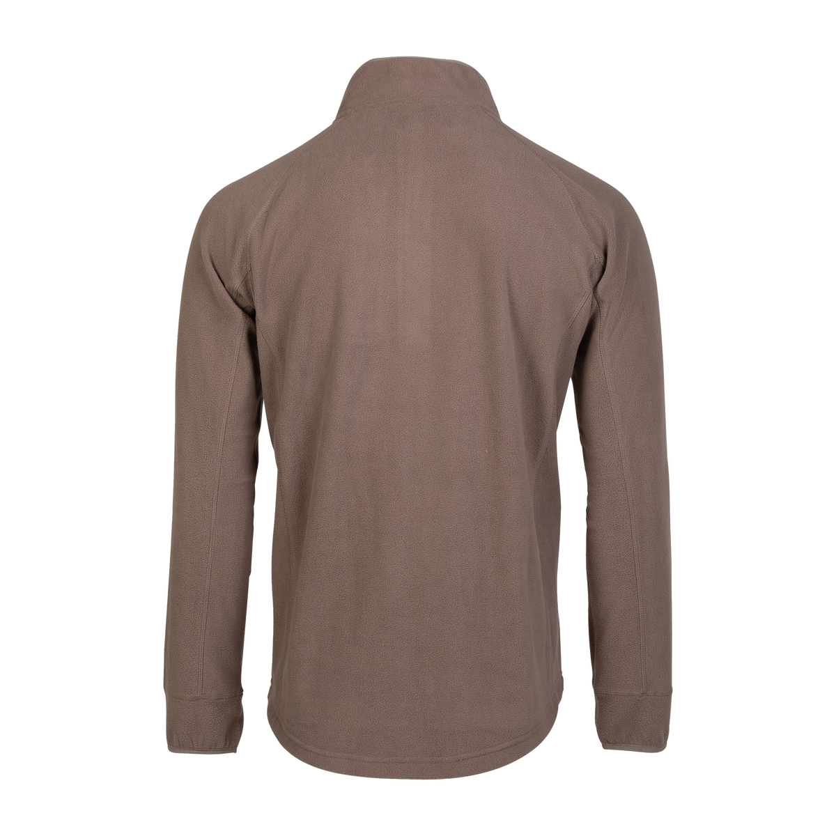 Spika Campside men's Chocolate brown fleece top, back view with raglan sleeves and curved hem