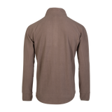 Spika Campside men's Chocolate brown fleece top, back view with raglan sleeves and curved hem
