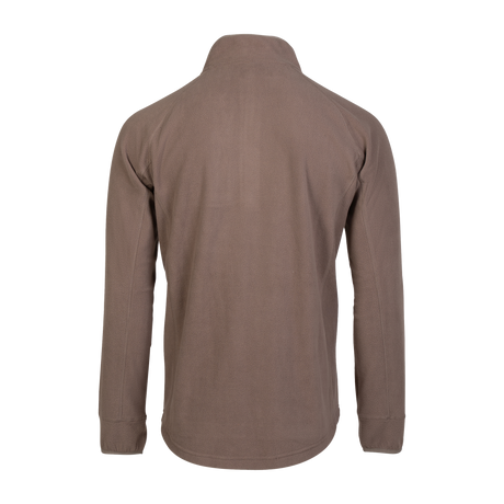 Spika Campside men's Chocolate brown fleece top, back view with raglan sleeves and curved hem