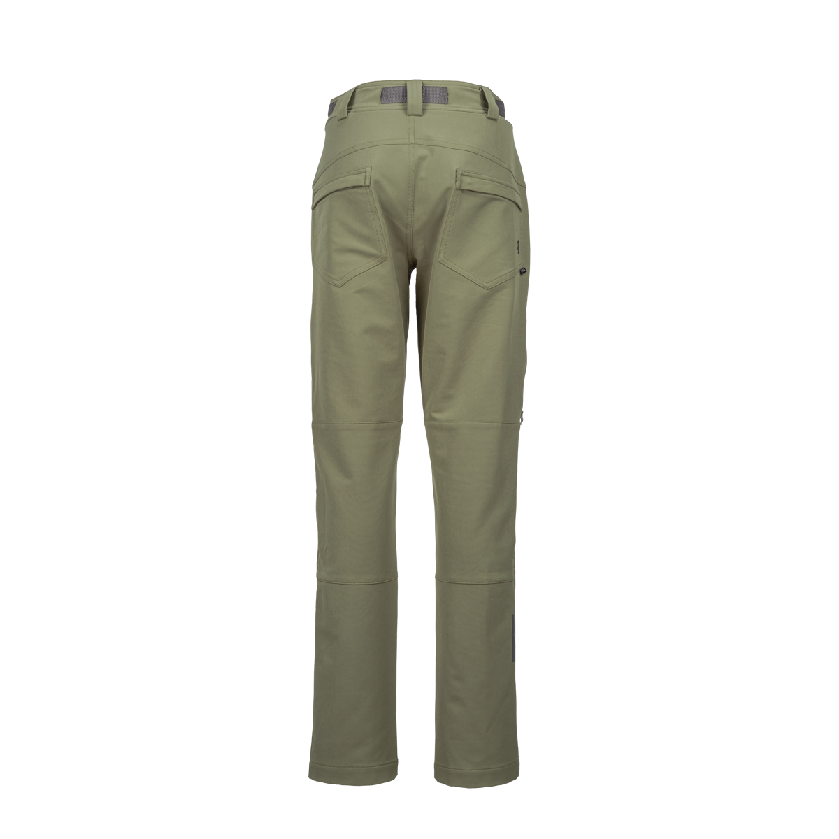 Spika Recon women's hunting pants in Dusky Green, back view showing rear pockets and knee panels