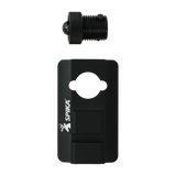 Spika Velocity bipod adaptor parts: black picatinny rail plate and threaded sling swivel stud