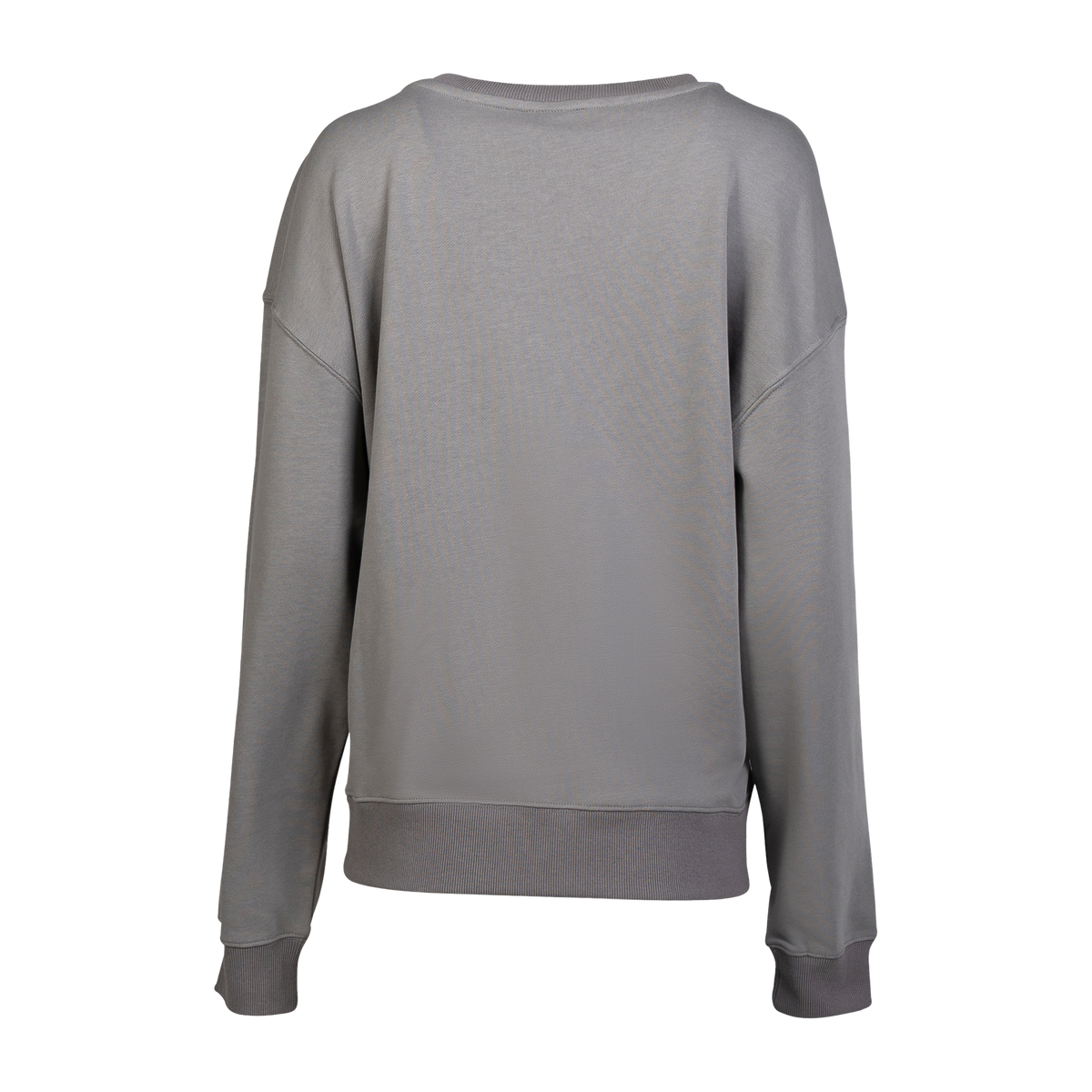 Spika Coronet women's crew sweatshirt, plain back view with ribbed cuffs and hem