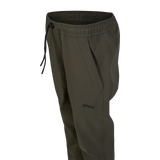 Spika Reign women's pants in Olive Summit, close-up of the waistband, drawcord and hand pocket