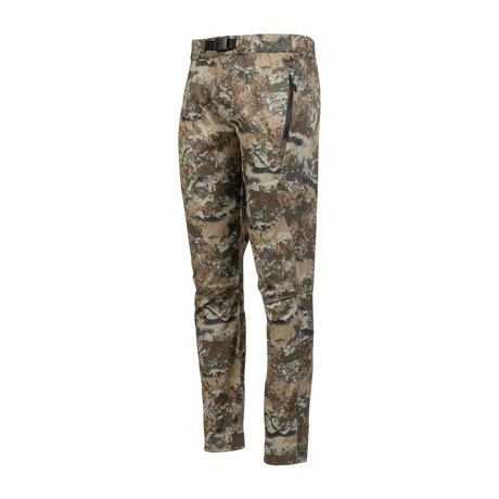 Spika Nomad men's hunting pants in Biarri Camo, three-quarter view showing the zip thigh pocket