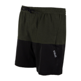 Spika Mako youth shorts in Olive/Black, three-quarter view showing Spika logo on the leg