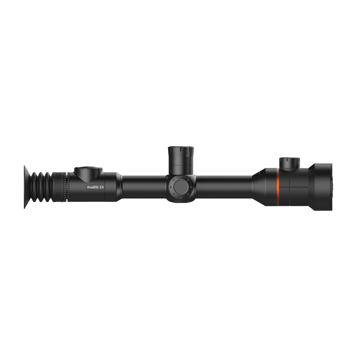 ThermTec Ares 650 2.0 thermal tube scope in black, left side profile view