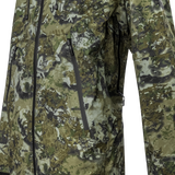 Spika Edge men's jacket close-up of the Biarri Camo fabric with vertical zip pockets and pit zip