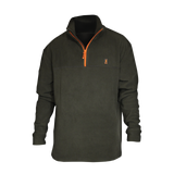Spika men's olive quarter-zip fleece jumper with orange zip and chest logo from the 6 Piece Box Pack