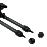 Velocity Carbon Bipod rubber feet removed to show the integrated spike feet
