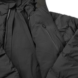 Spika Terra men's puffer jacket in Black, opened to show the inner lining and internal zip pocket