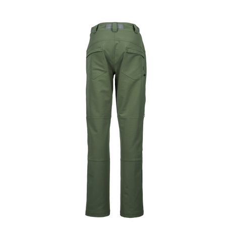 Spika Recon women's hunting pants in Ivy Green, back view showing rear pockets and knee panels