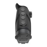 ThermTec Cyclone 325 thermal monocular, top view of control buttons with lens cap fitted