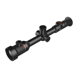 ThermTec Ares 650 2.0 thermal tube scope in black, three-quarter view from objective lens end