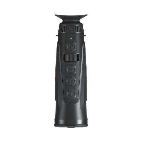 ThermTec Cyclops 335L 3.0 thermal monocular, top-down view of control buttons, dial and eyecup