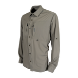 Spika Skipper men's long sleeve shirt in Marine, three-quarter view with roll-up sleeve tabs