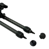 Velocity Carbon Bipod rubber feet removed to show the integrated spike feet