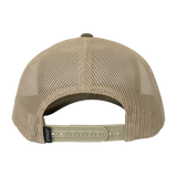 Spika Urban Waypoint trucker cap in Olive/Tan, rear view of tan mesh and snapback strap
