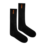 Spika black crew socks with orange Spika branding, pair included in the men's 6 Piece Box Pack