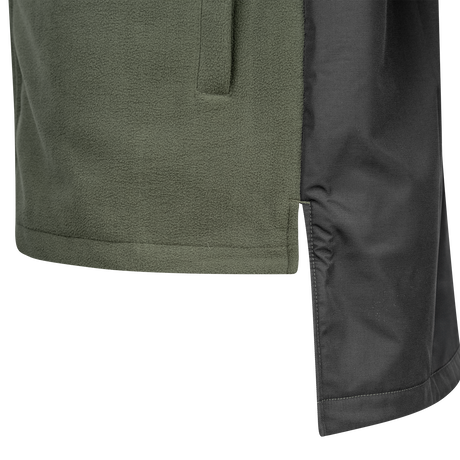 Spika Highpoint men's zip-through jacket in Olive, close-up of the hem and extended drop tail
