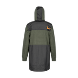 Spika Highpoint men's zip-through jacket in Olive, back view with black panels and Spika logo