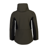 Spika Reign women's hooded jacket in Olive Summit/Black, back view with hood and side panels