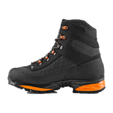 Zamberlan 3034 Seiland GTX RR men's hiking boot in black and orange, inner side profile showing lacing and rubber rand