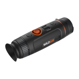 ThermTec Wild 635 thermal monocular, rear three-quarter view of eyecup, focus ring and controls