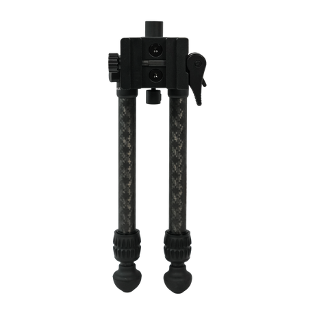 Spika Velocity Carbon Bipod 3-12in viewed from the front of the mount, legs together