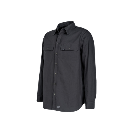 Spika GO Work men's long sleeve shirt in Ink, three-quarter view of front and sleeve
