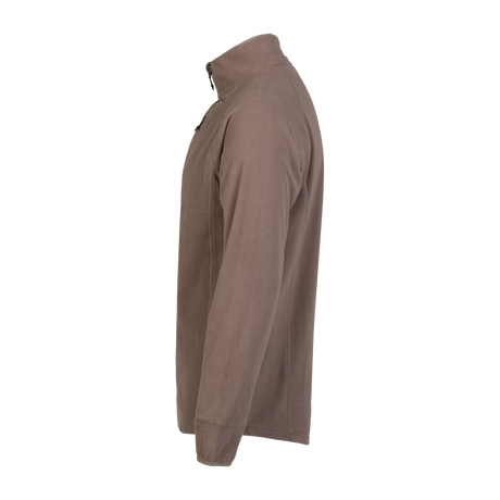 Spika Campside men's Chocolate quarter-zip fleece top, side profile view