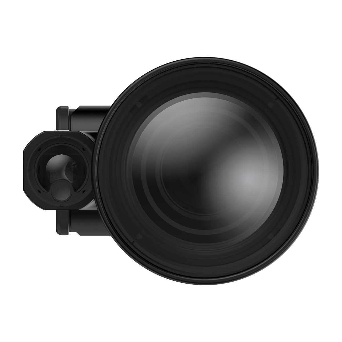 ThermTec Vidar-LRF 660L 2.0 thermal compact scope, front view of the objective lens and rangefinder apertures