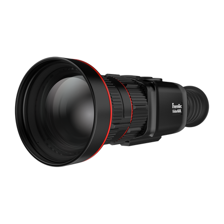 ThermTec Vidar-LRF 660L 2.0 thermal compact scope, front three-quarter view of objective lens and side branding