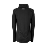 Spika GO AVP women's half-zip top in black, back view with SPIKA logo below the collar