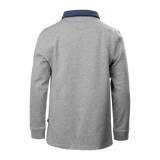 Spika GO Advance kids' rugby jumper in grey, back view showing navy collar