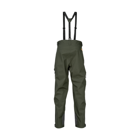 Spika Edge men's Olive waterproof pants with adjustable braces, back view