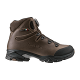 Zamberlan 4015 Leopard FGL GTX RR BOA men's hunting boot in brown leather, outer side view with embossed logo